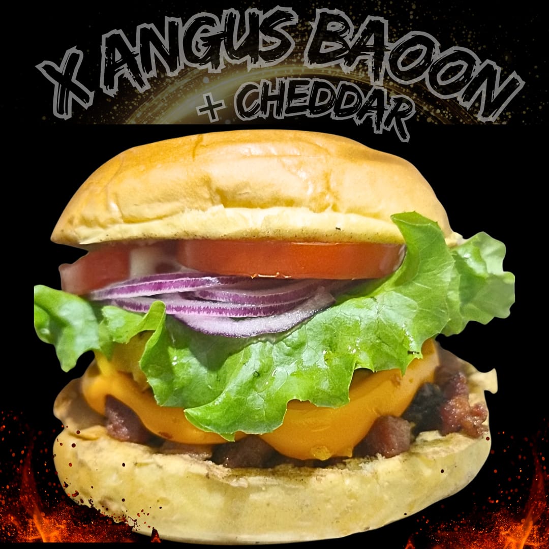 X Angus Bacon + Cheddar