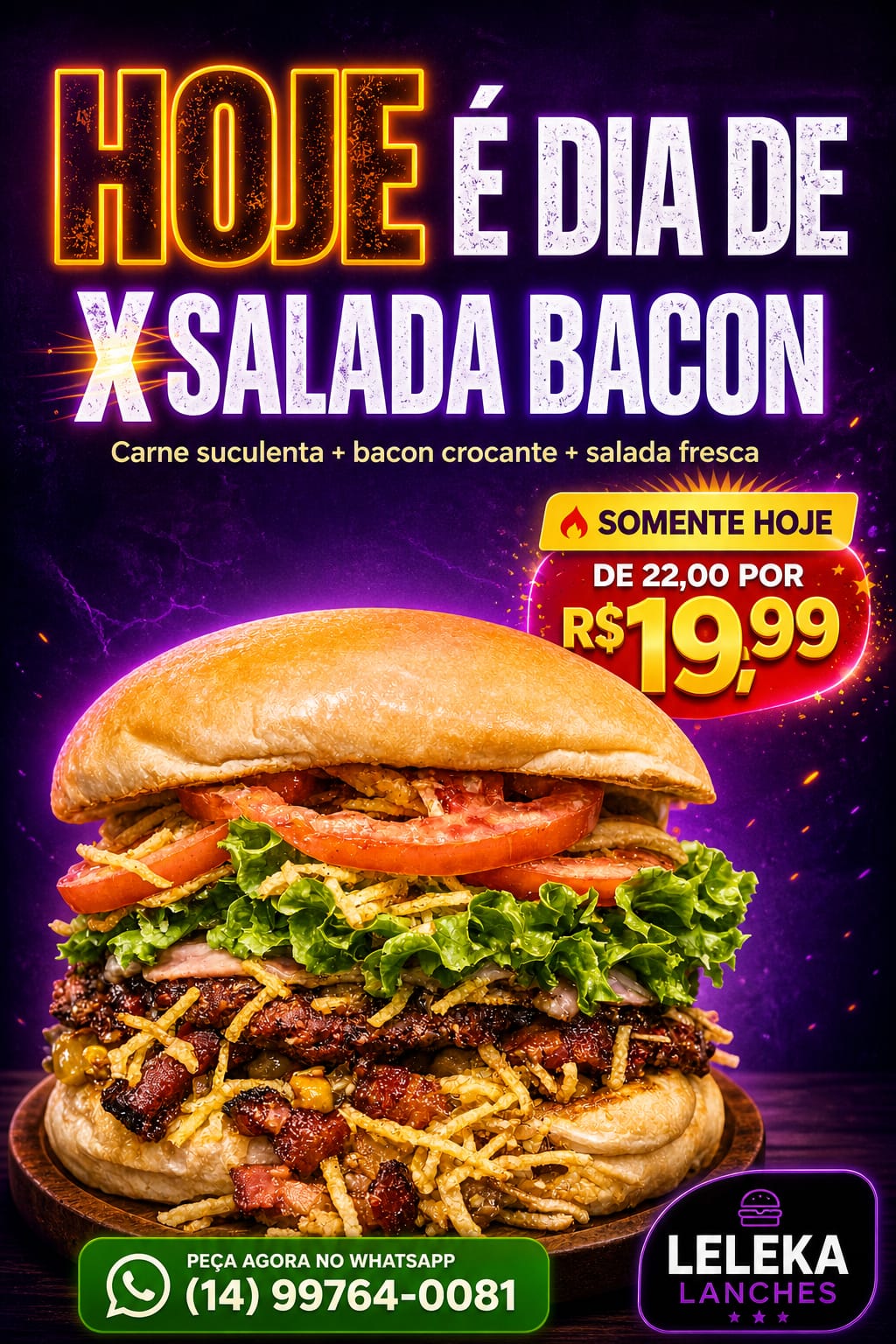 X Salada Bacon Promocao